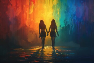 A Vibrant Photo Illustration Celebrating LGBT Pride Day and the Diversity of Human Expression - Powered by Adobe