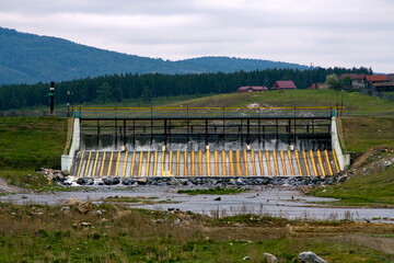 dam on the White River in the Southern Urals in the village of Tirlyansky