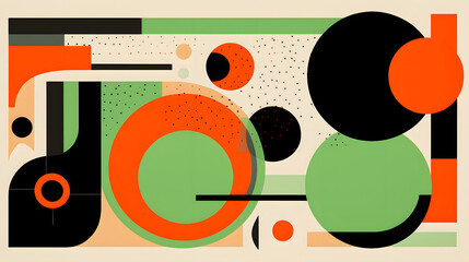 Obraz premium illustration with orange green and black shapes design poster background
