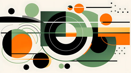 Obraz premium illustration with orange green and black shapes design poster background