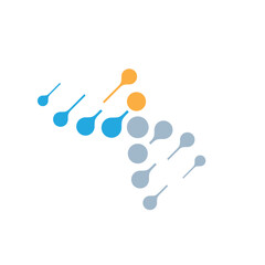 Colorful abstract DNA sequence breaking down