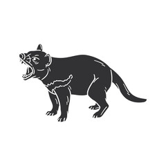 Tasmanian Devil Icon Silhouette Illustration. Animals Vector Graphic Pictogram Symbol Clip Art. Doodle Sketch Black Sign.