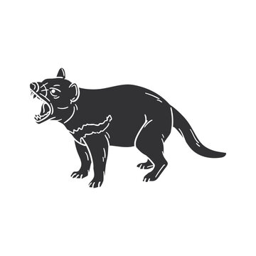 recommend clip art: Tasmanian Devil Icon Silhouette Illustration. Animals Vector Graphic Pictogram Symbol Clip Art. Doodle Sketch Black Sign.