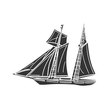 recommend clip art: Topsail Schooner Icon Silhouette Illustration. Boats Vector Graphic Pictogram Symbol Clip Art. Doodle Sketch Black Sign.