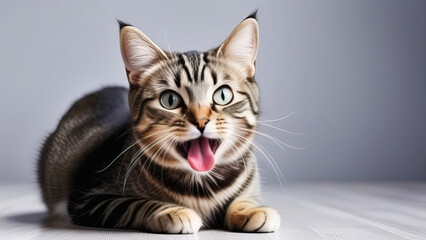 Cheeky Kitty: Cat Lying with Tongue Out