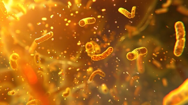 Photomicrograph of bacteria producing biogas from organic waste in an anaerobic digester