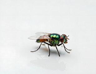 green fly isolated on white background