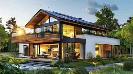 ARDA: Modern Architectural Background, Solar Panels, Eco-Friendly Home