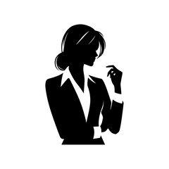 Business woman simple minimal vector black color silhouette