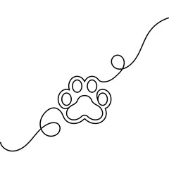 Obraz premium Cat Paw Single Line