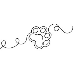 Cat Paw Single Line