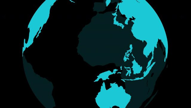 Big blue earth spinning transparent background globus infinite loop alpha png layer 4k