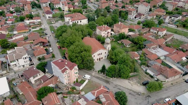 aerial view of area of Kargona Yambol Bulgaria 