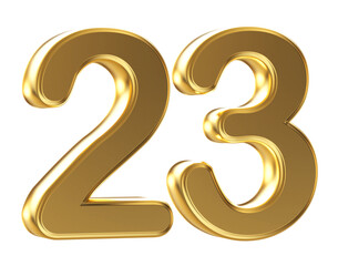 3d gold number 23