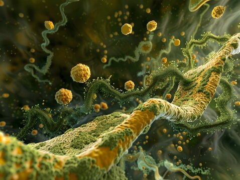 Photomicrograph of Bacteria Producing Biofuels from Lignocellulosic Biomass in Biorefineries