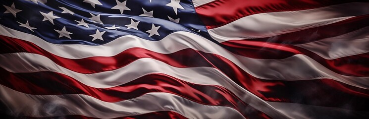 Fototapeta premium The American flag majestically waving, symbolizing patriotism and national pride