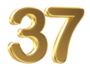3d gold number 37