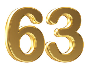 3d gold number 63