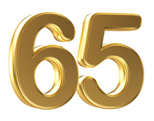 3d gold number 65
