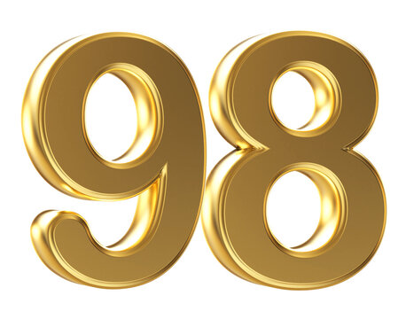 3d gold number 98