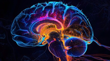 Obraz premium Visualization of Insulin s Role in Prefrontal Cortex Regulation of Executive Function and Decision