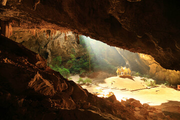 Phraya Nakhon Cave sunlight floods through the roof of this cave and illuminates the small pavilion...