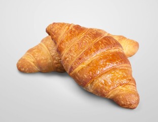 Croissant bread  tasty dish on the desk