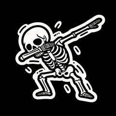 vector illustration of human skeleton in dancing pose
