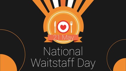 National Waitstaff Day web banner design illustration 