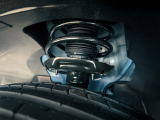 shock absorber strut with coil spring, suspension system of modern car