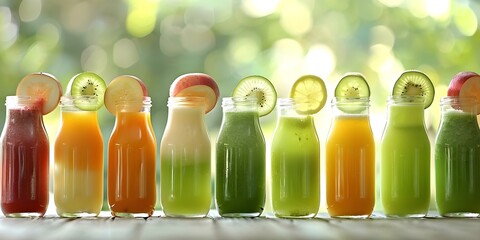 Coldpressed Juices: Squeezing Fresh Fruits and Vegetables into Vibrant Elixirs. Concept Health Benefits, Homemade Recipes, Juicing Techniques, Cold Press Technology