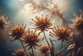 Close-up of Bunch of Vibrant Everlasting Flowers in Sunlight