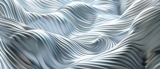 Background of wavy lines and white silver geometric patterns create a serene yet sophisticated atmosphere, Sharpen 3d rendering background