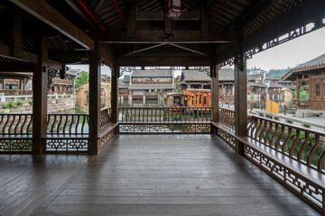 Fototapeta premium the beautiful ancient town of Lizhuang on the lake, Yibin City, Sichuan Province, China