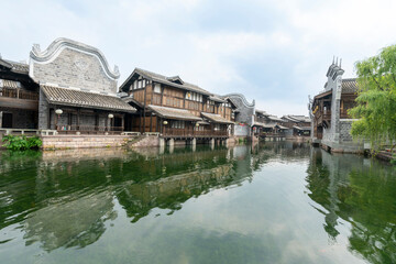 Obraz premium the beautiful ancient town of Lizhuang on the lake, Yibin City, Sichuan Province, China