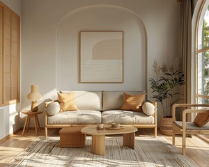 The interior of the living room is in a modern style