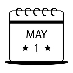 Ring Binder with 1 May and Stars vector icon design, Labor Day Symbol, 1st of May Sign,  International Workers Day stock illustration, labour day reminder or calendar concept