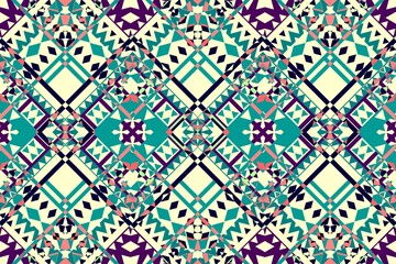 Ethnic seamless patterns with simple shapes. Tribal and ethnic fabrics. African, American, Mexican, Indian styles. Simple geometric pattern elements are best used in web design, textile printing.