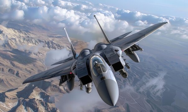 14 jet soars through clear sky, suitable for conflict design