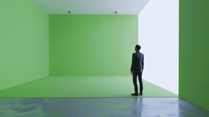 Green screen background that can set the scene in many moods.