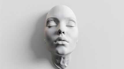 3D face design on isolated background. Ai generate.