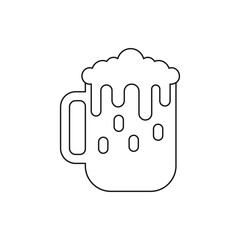 Beer icon line style isolated on white background. Vector illustration