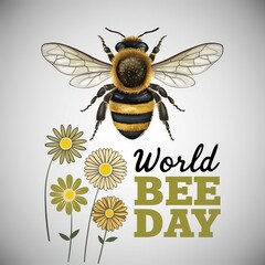 
World Bee Day, Illustration, World Bee Day poster, bee day, International Bee Day. World bee day banner, bee day poster, Happy World Bee Day, cartoon World bee day vector, banner, poster, post. 