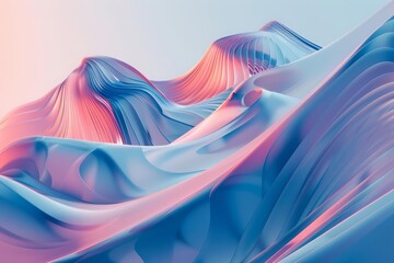 The dynamic geometric shape interacts with a blue and pink gradient, illustrating a modern artistic expression, Sharpen 3d rendering background