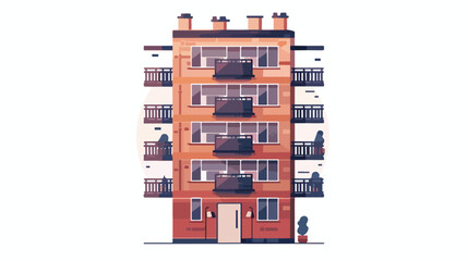 Tower residence with several floors vector illustration