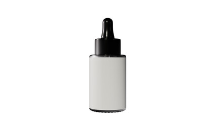 a white bottle with a black top