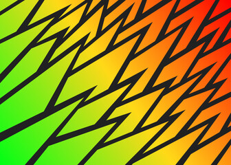 Abstract background with diagonal spike pattern and with Rastafari color theme