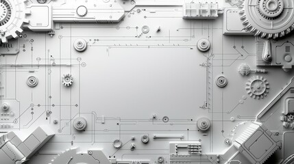 Fototapeta premium Minimalist Technology Theme with Engineering Motifs