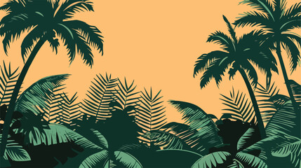 Tree palm tropical plant style vector design illustration