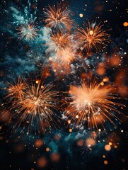 Fototapeta premium fireworks on the night sky